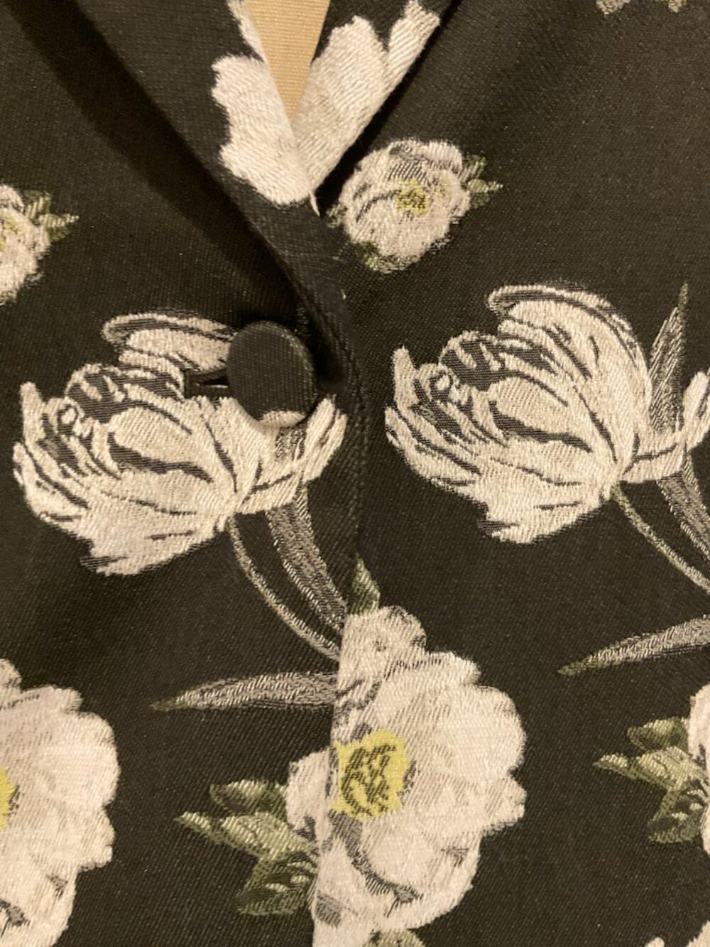 Alice + Olivia Black Floral Print Fitted Blazer Size 4 - Picture 4 of 7